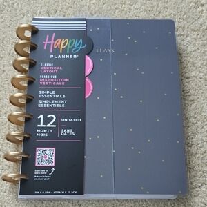 New Happy Planner Gray w/ Gold Accents Classic Vertical Layout